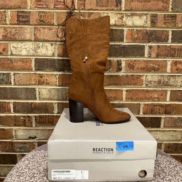Kenneth Cole Reaction Womens Corie Lace Knee High Boots Tobacco Brown Size 8.5M - Picture 7 of 8